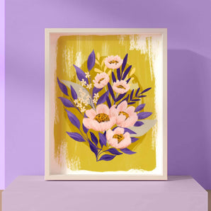 peony floral art print