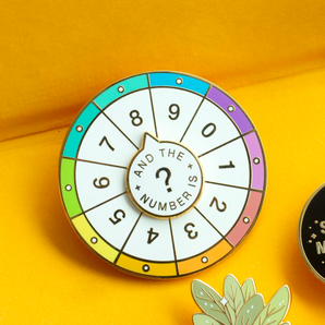 Spinning Numbers Interactive Enamel Pin