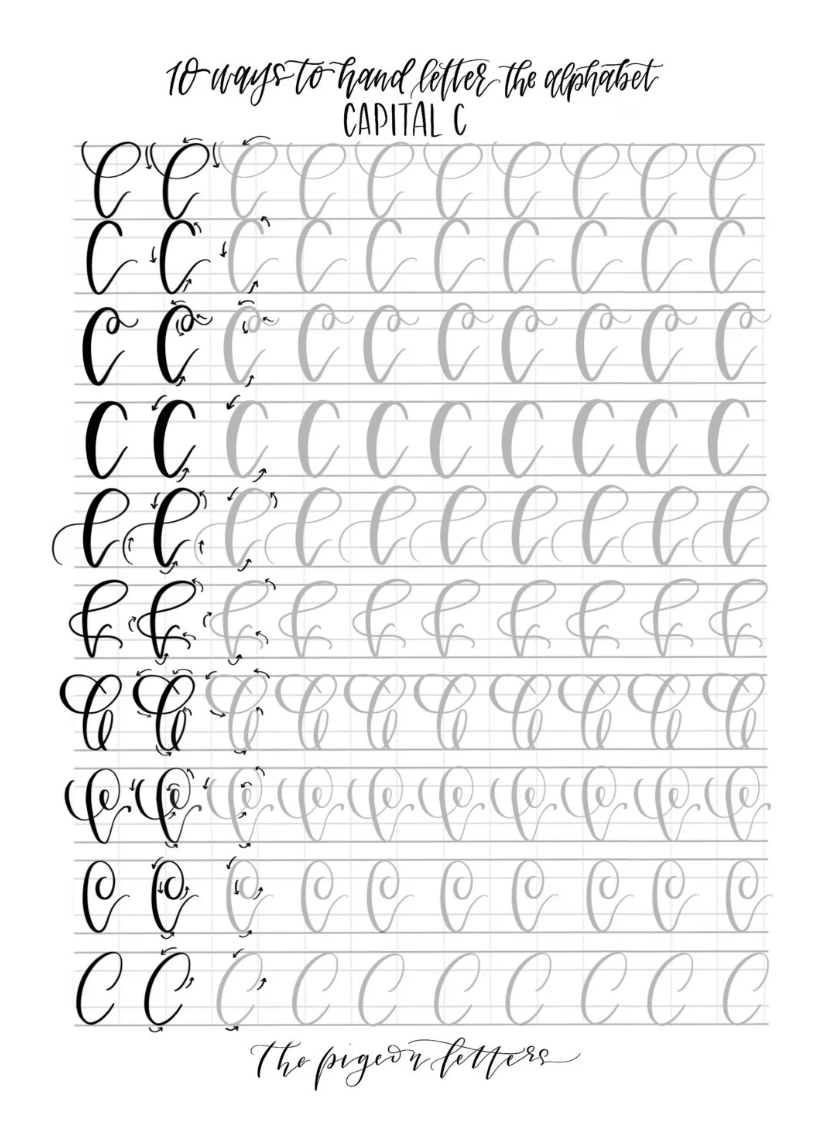 Hand Lettering Practice Sheets 10 Ways to Hand Letter the Alphabet  Lowercase Learn Brush Calligraphy 