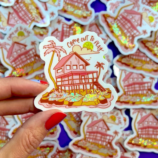 Beach House Vibes Vinyl Sticker