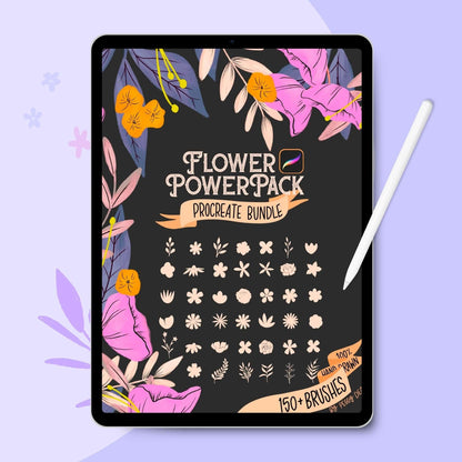 Flower PowerPack: 150+ Procreate Brushes for Botanical Drawing