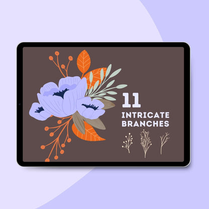 Flower PowerPack: 150+ Procreate Brushes for Botanical Drawing