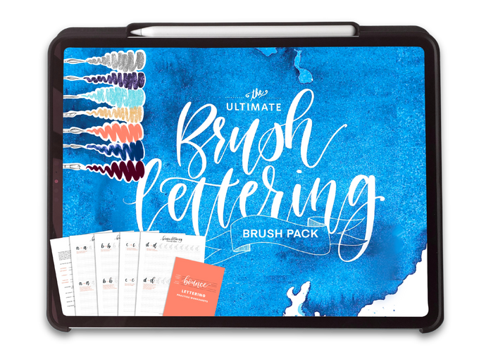 brush lettering brush pack for procreate