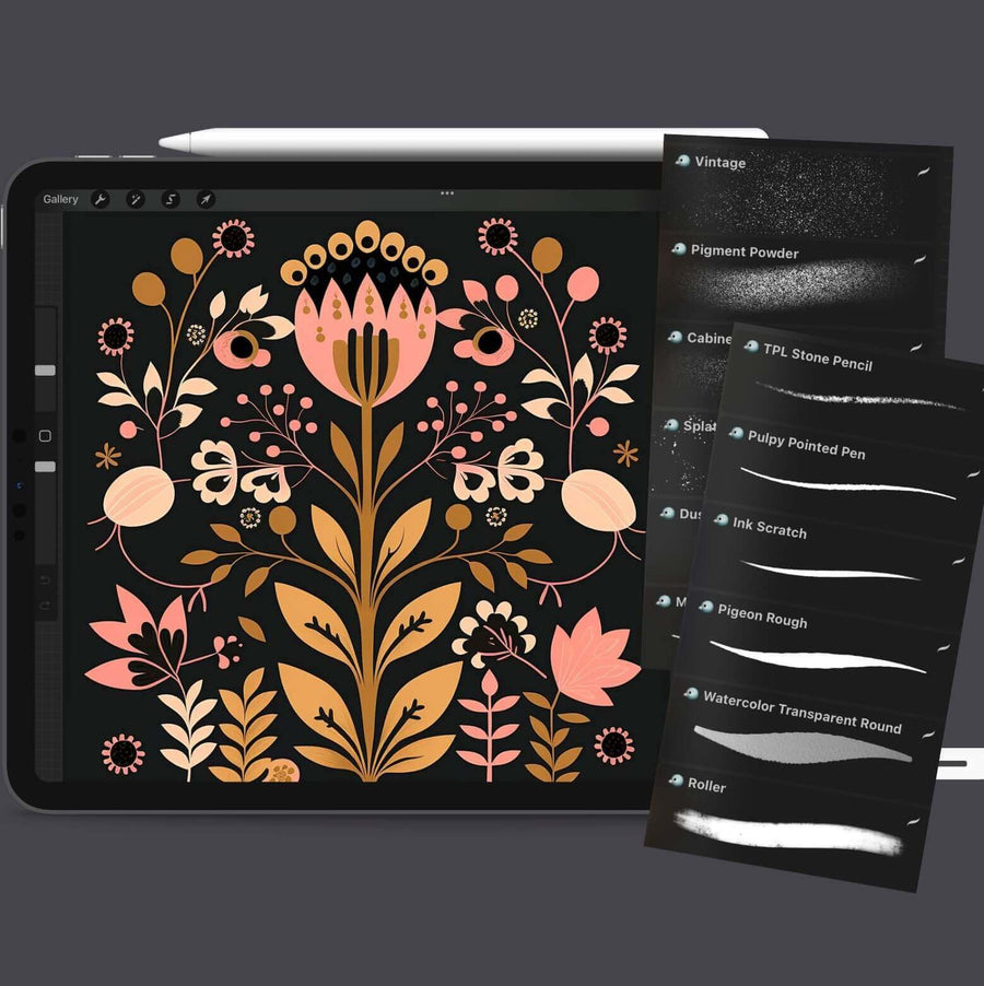 Folk Art Florals in Procreate