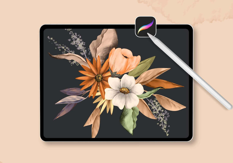 Paint Dimensional Floral Arrangements in Procreate