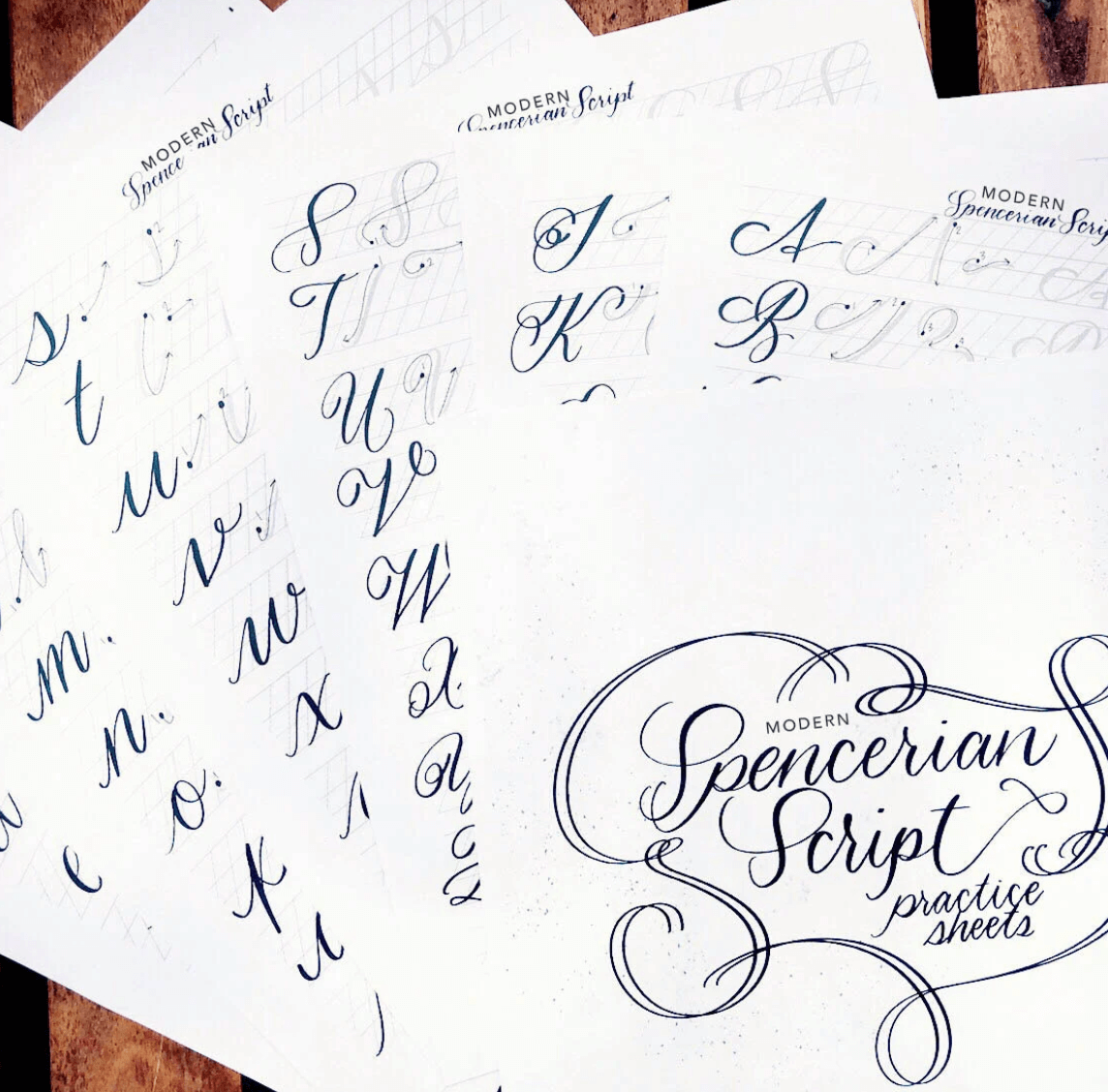 Lettering Practice Sheets - Modern Spencerian Script – The Pigeon Letters