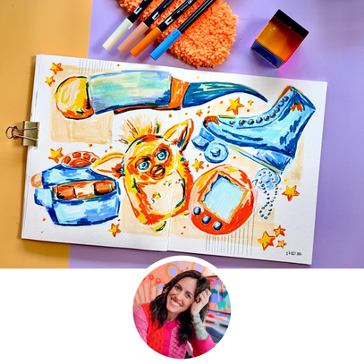 how to create a sketchbook spread