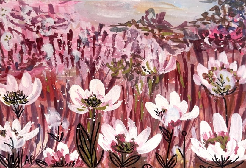 gouache flower painting tutorial