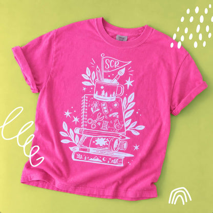 Overpacked for Art Camp Tee | Hot Pink