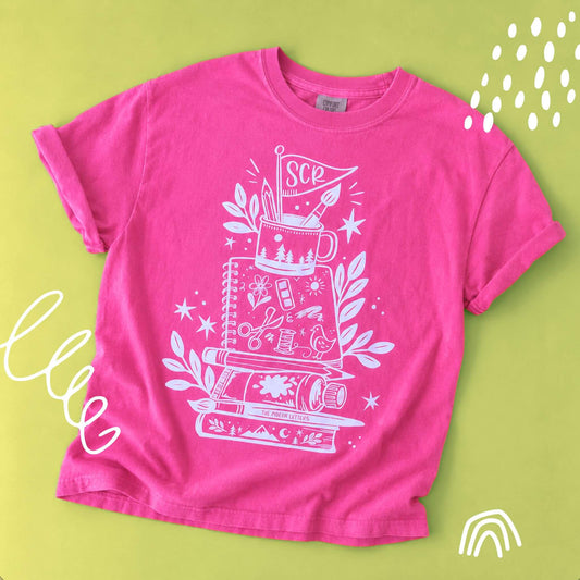 Overpacked for Art Camp Tee | Hot Pink