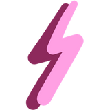 Pink lightning bolt symbol on a black background