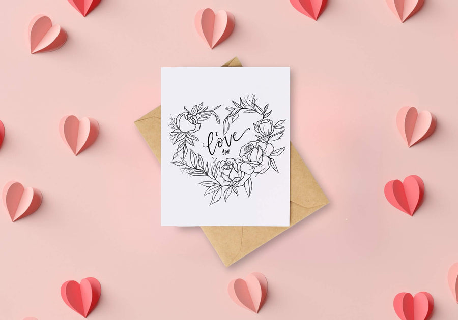 Botanical Valentine’s Cards with Modern Calligraphy