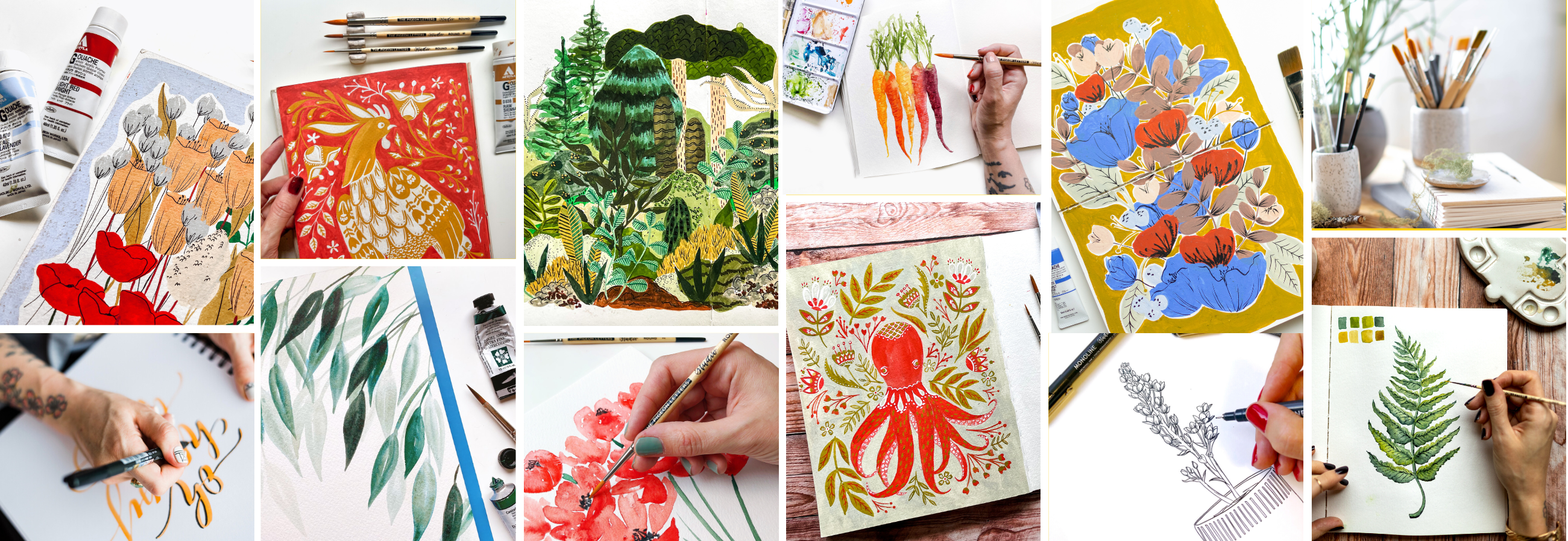 watercolor and gouache art tutorials