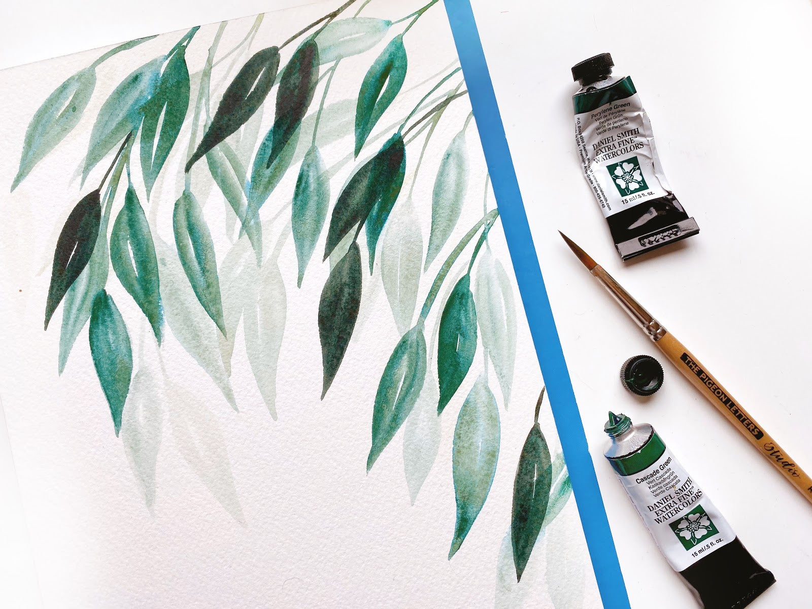 how to paint perfect watercolor leaves