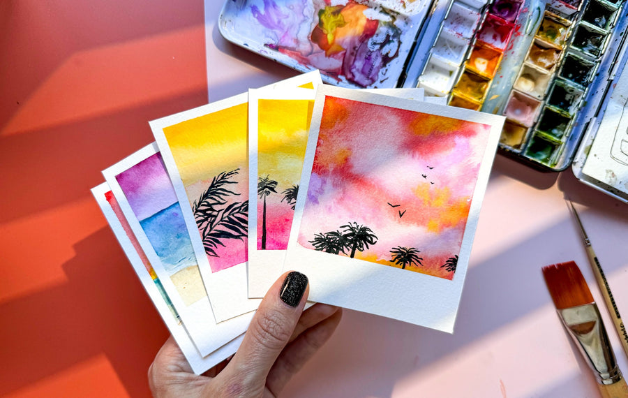 Summer Night Skies - Watercolor Polaroids