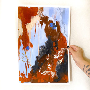 Expressive abstract mixed media painting