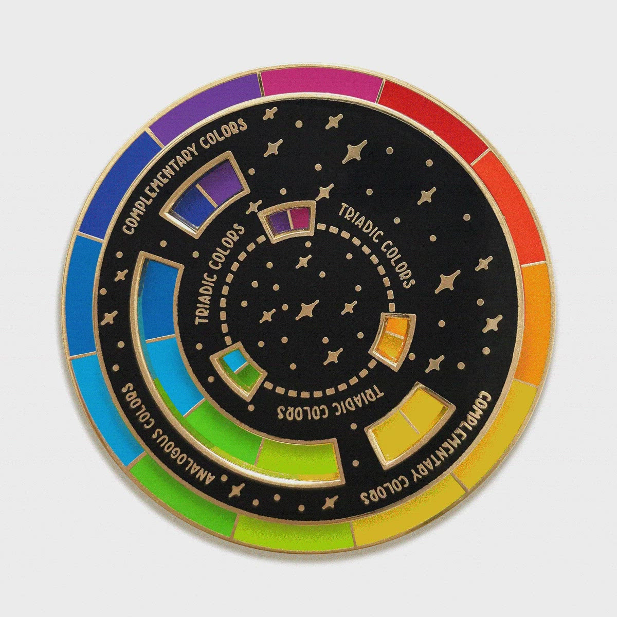Moving image of the enamel color wheel pin
