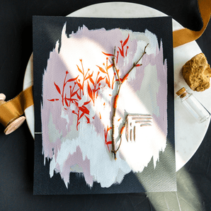 Nature inspired painting with raw elements