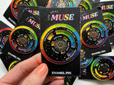 Enamel color wheel pins by The Gray Muse