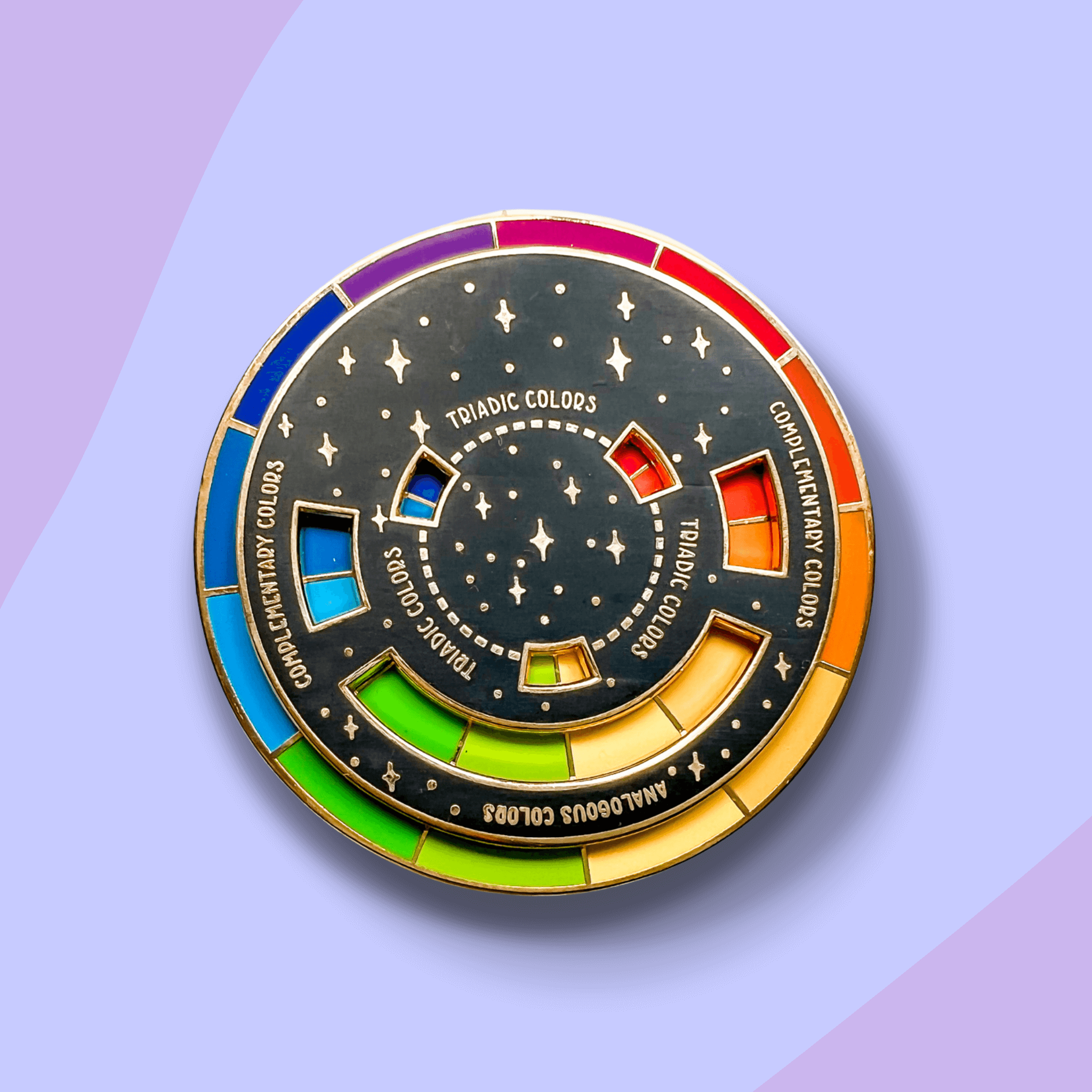 Interactive color wheel pin