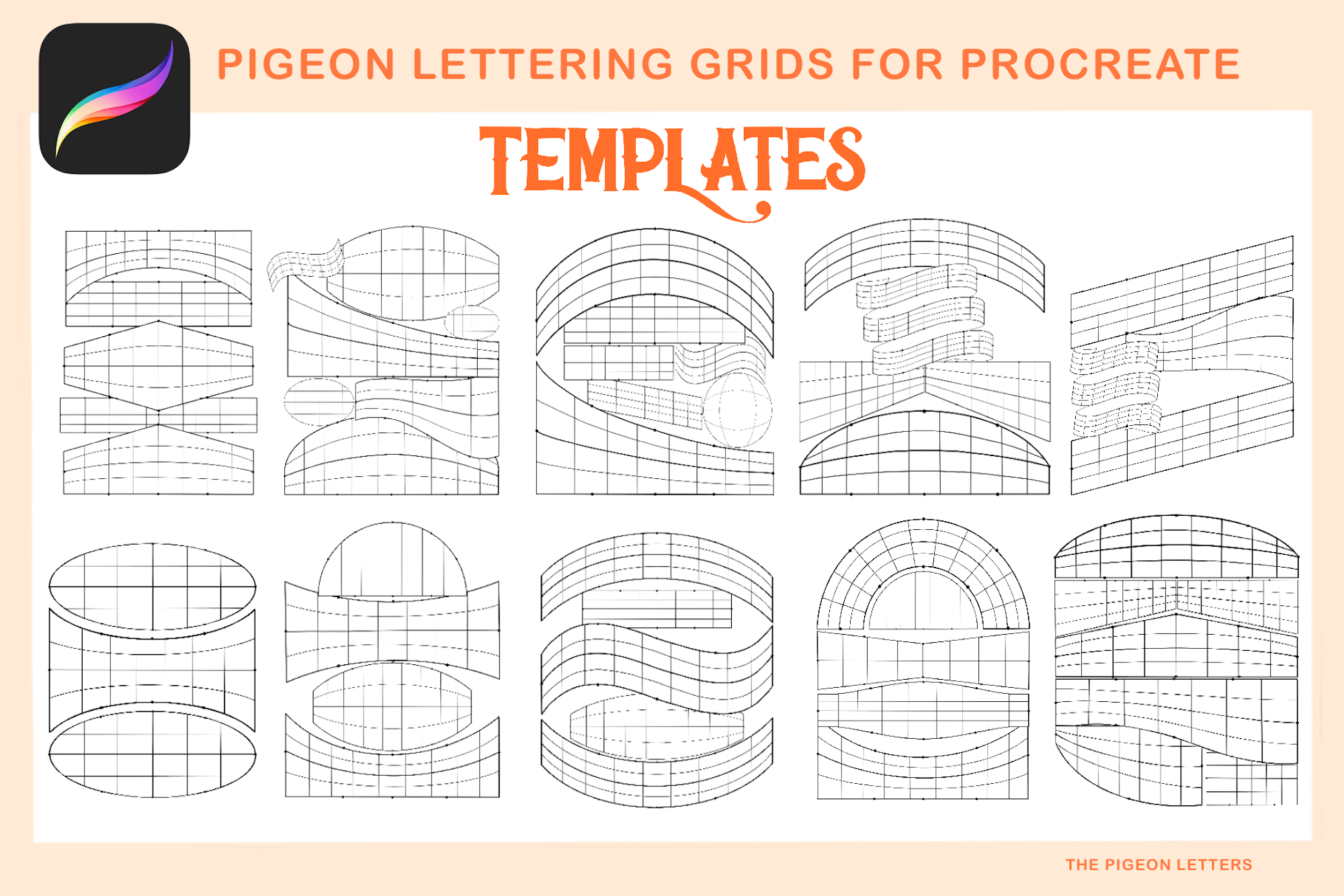 Pigeon Grids Lettering Templates For Procreate