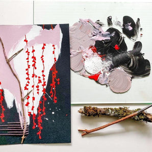 Mixed media painting inspired by nature