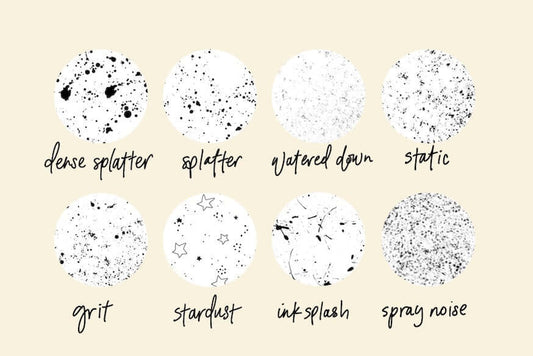 Swatches of Procreate brushes to add texture