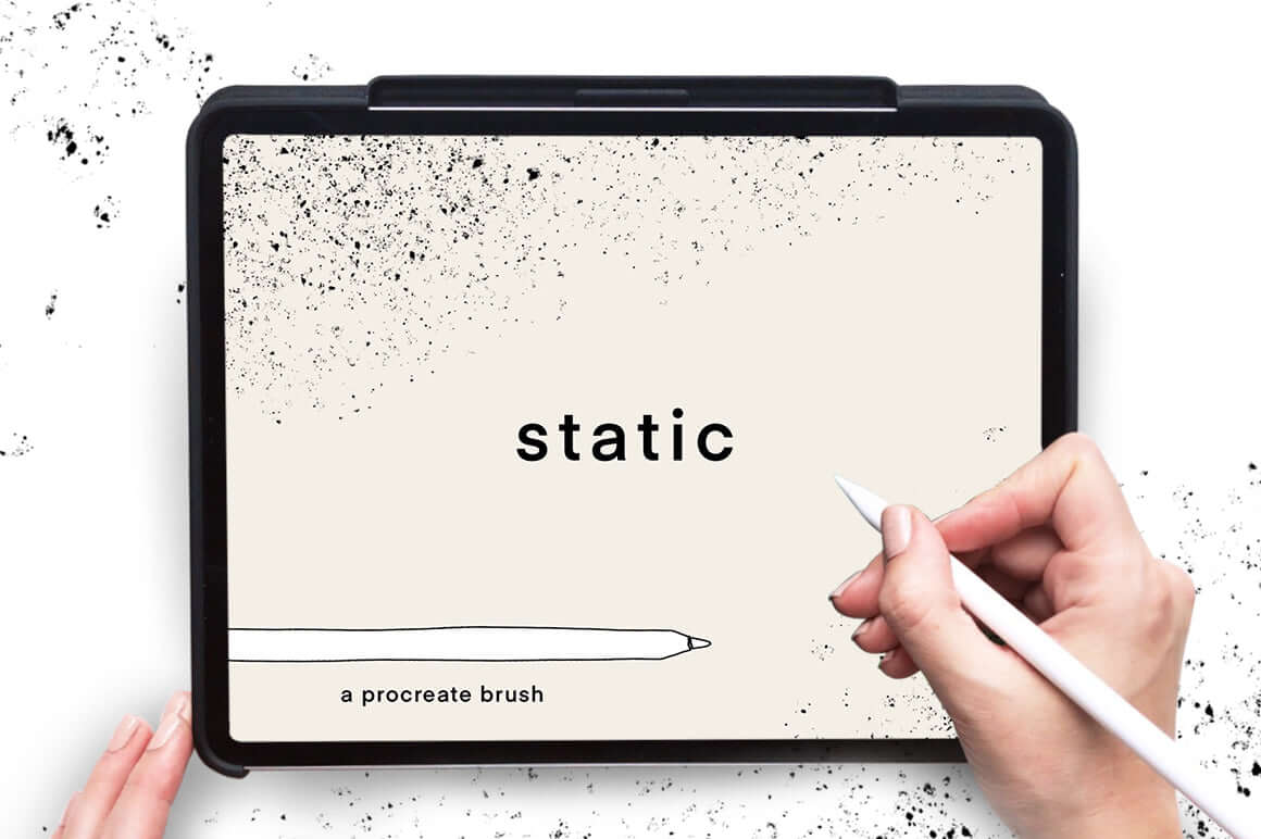 Procreate brush swatch creating a static noise effect