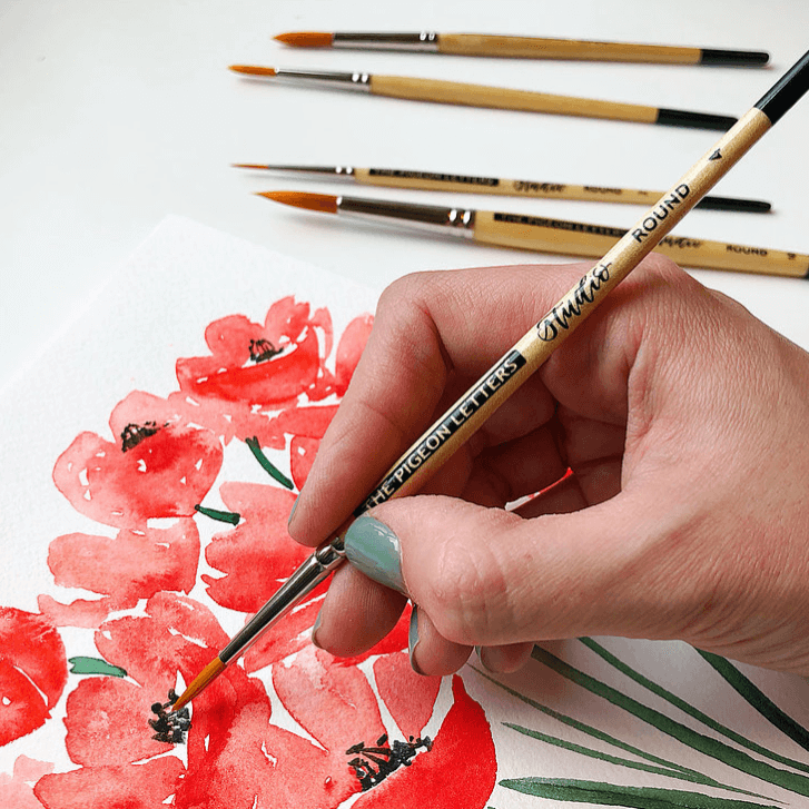 Close up of a poppy painting