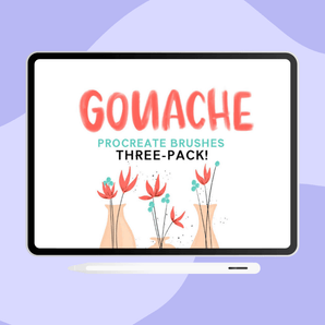 Procreate brush pack to create a gouache effect