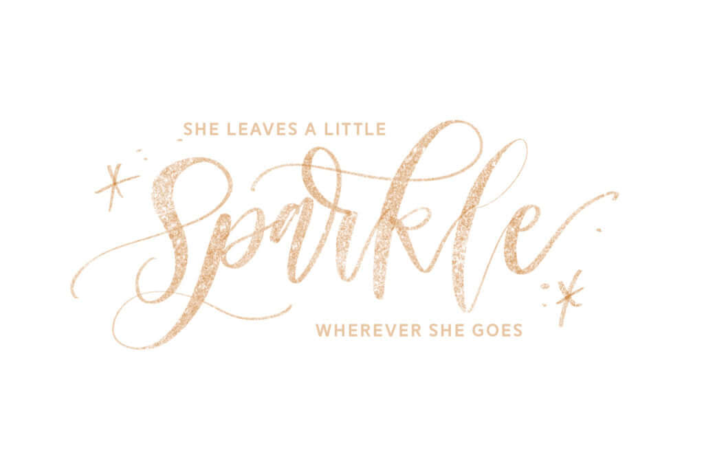 Bounce lettering with a sparkle effect