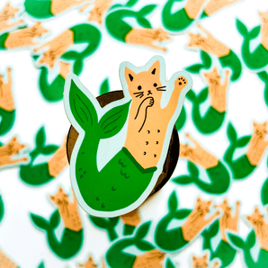 Vinyl sticker of a cat