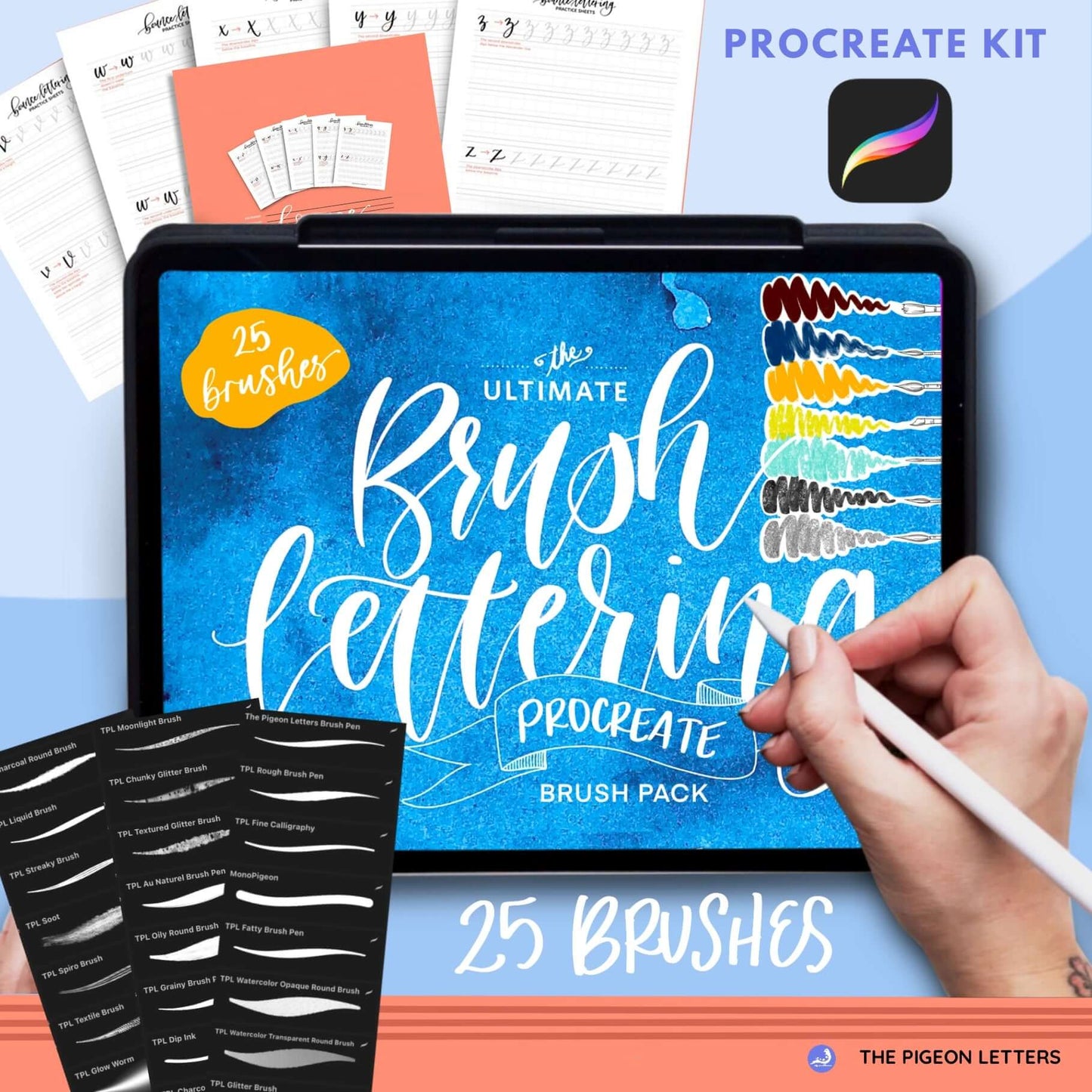Brush lettering pack for Procreate