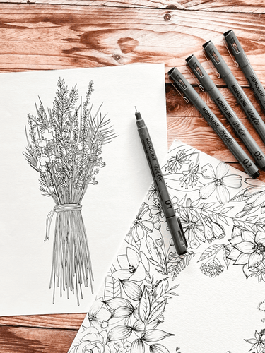 Line drawing using cruelty-free pens