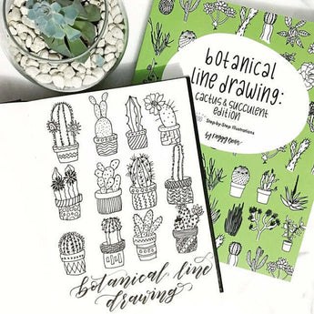 botanical line drawing succulents Botanical Line Drawing: Cactus & Succulent Edition: 200 Step-by-Step Illustrations by Peggy Dean