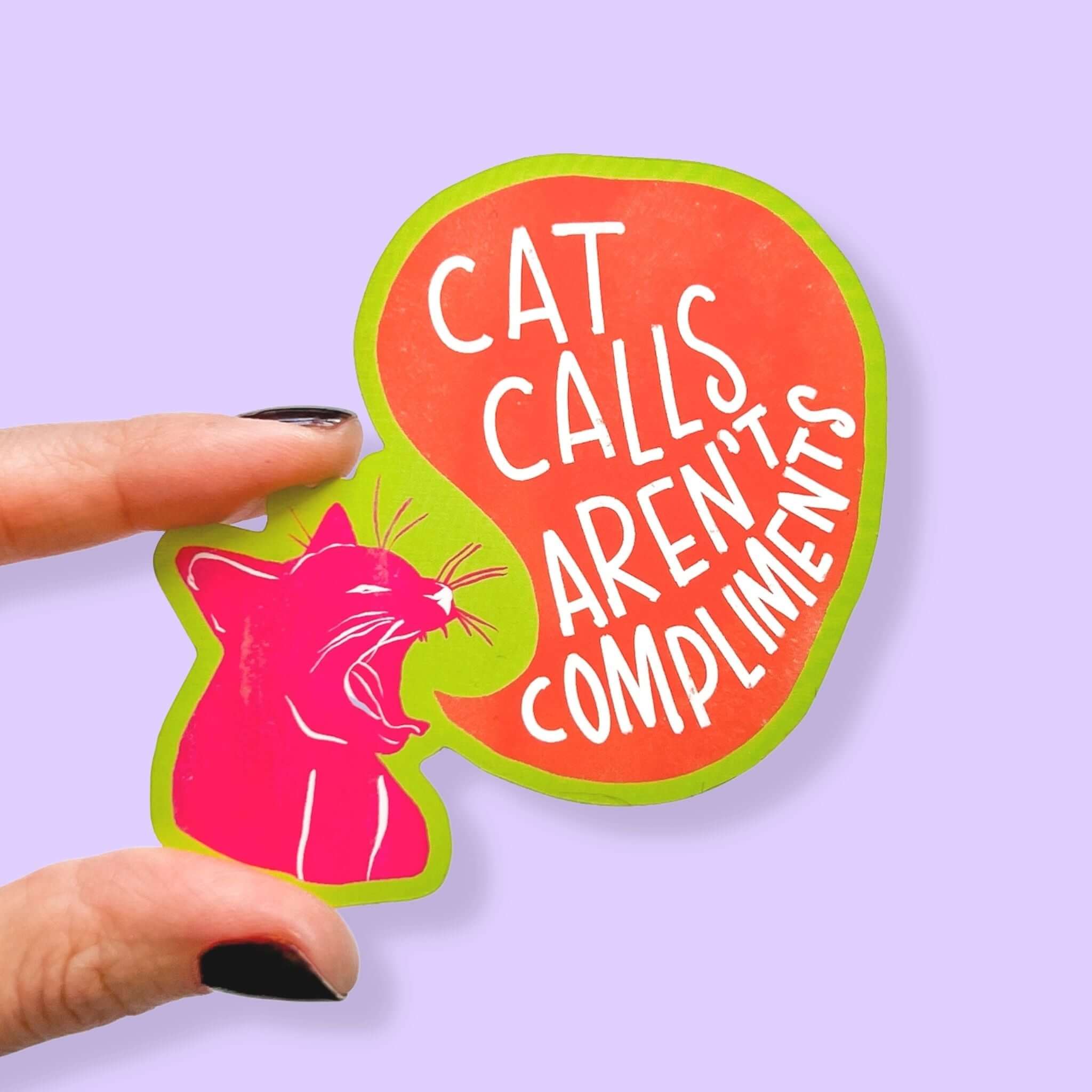 Vinyl sticker of a cat with a quote